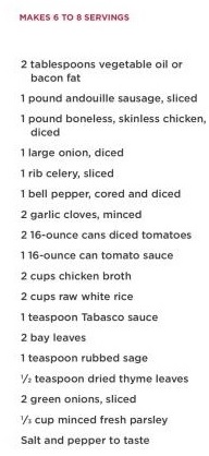 Chicken and sausage jambalaya recipe ingredients